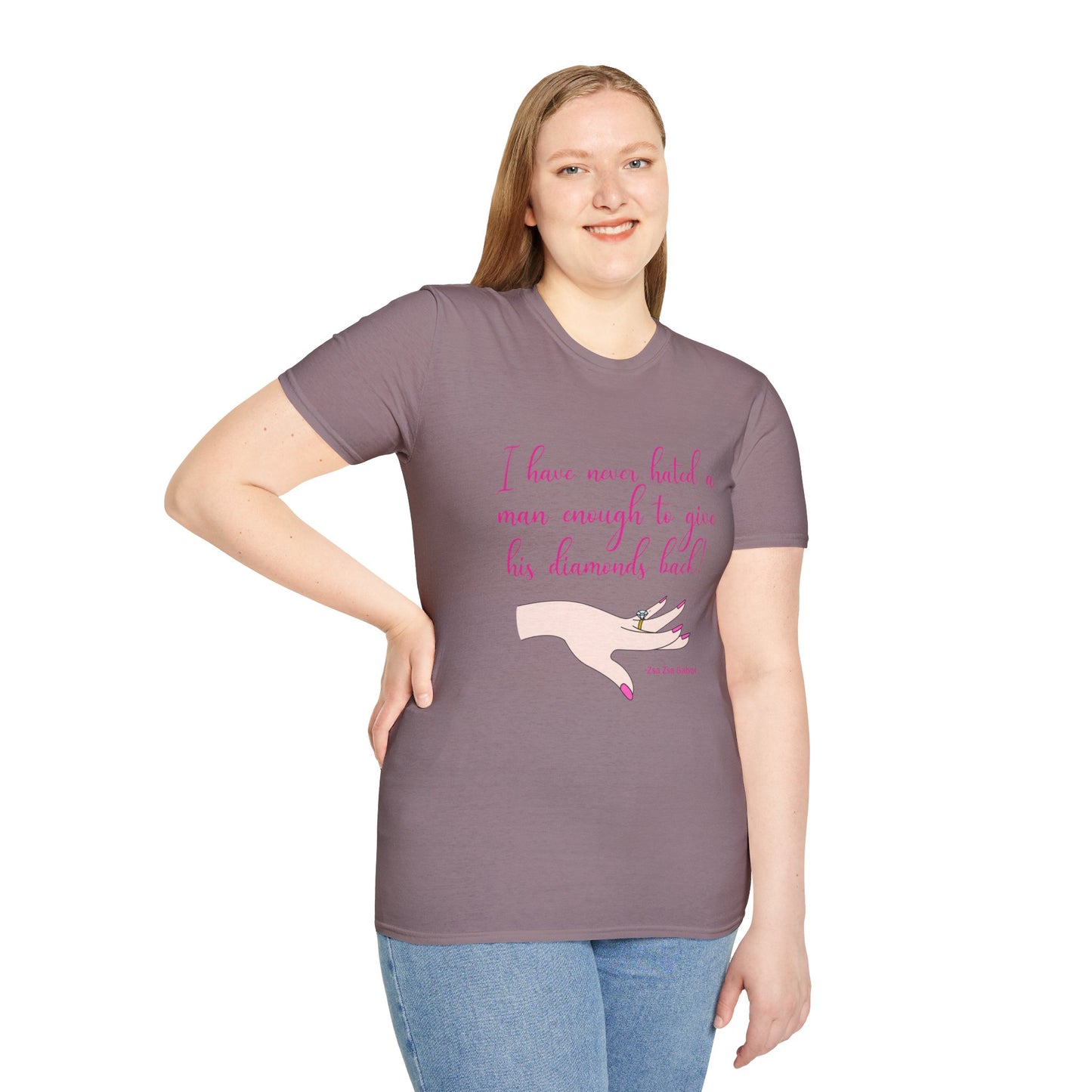 Gabor Diamonds Women's Relaxed/Plus Fit Tshirt (IW Pink Logo) - Sweet Baby Jeez Teez