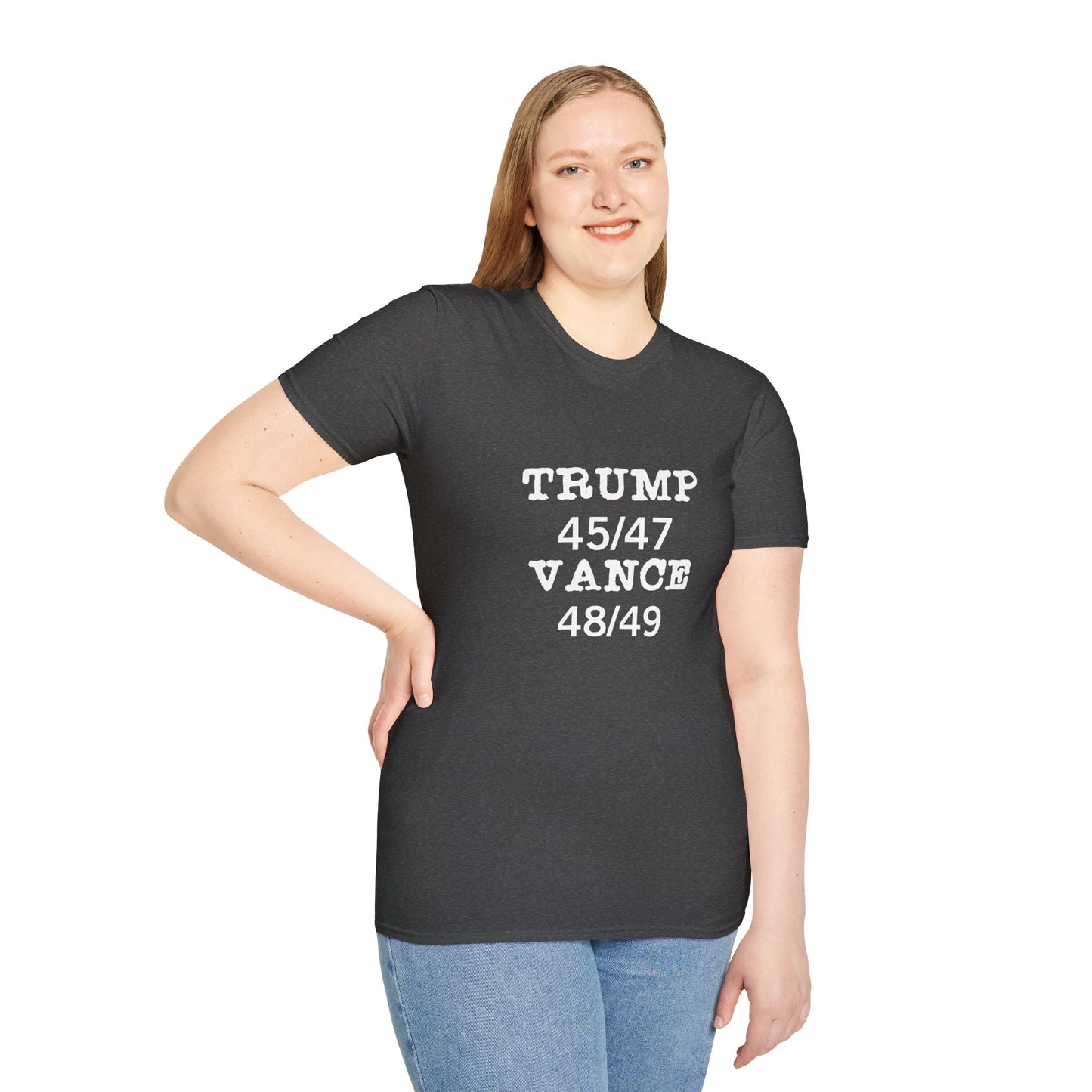 Trump/Vance Women's Relaxed/Plus Tshirt (White Logo) - Sweet Baby Jeez Teez