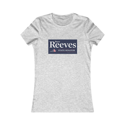 Senator Bryce Reeves Women's Fitted Tshirt (Blue Logo) - Sweet Baby Jeez Teez