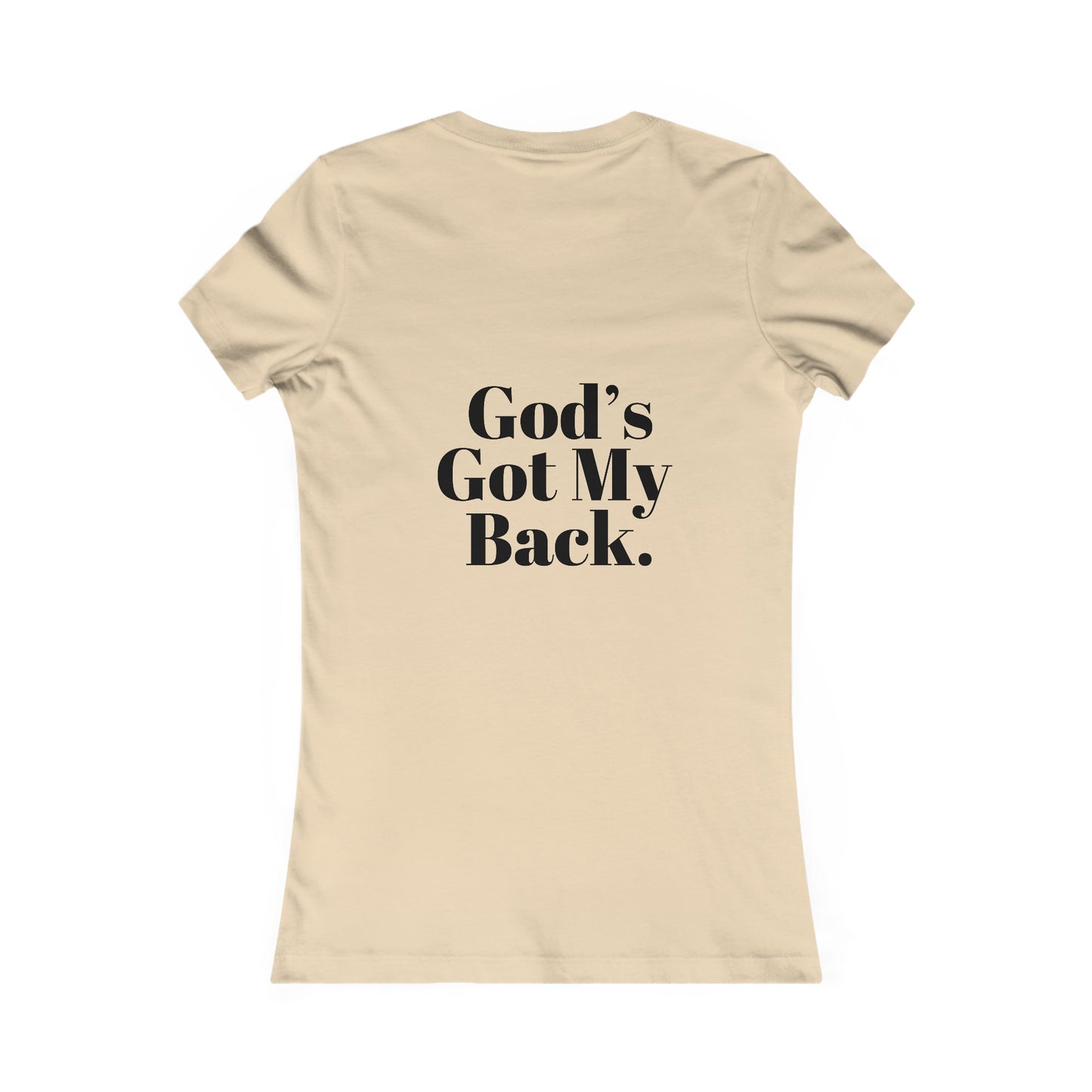 God's Got My Back Women's Fitted Tshirt (Black Back Logo) - Sweet Baby Jeez Teez