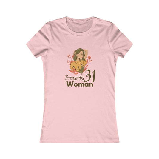 Proverbs 31 Portrait Women's Fitted Tshirt (Fall Colors Logo)