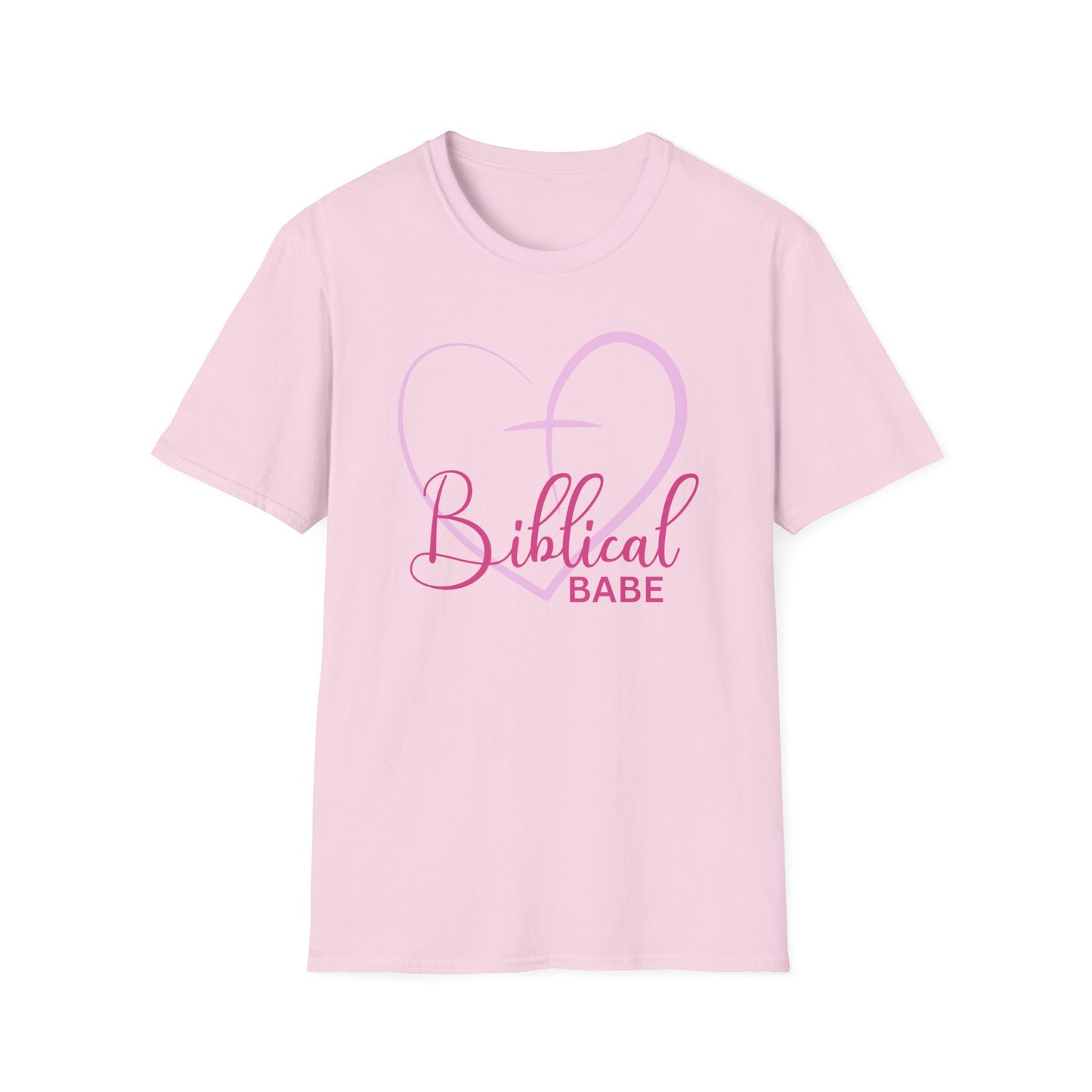 Biblical Babe Women's Relaxed/Plus Tshirt (Pink Heart Logo) - Sweet Baby Jeez Teez