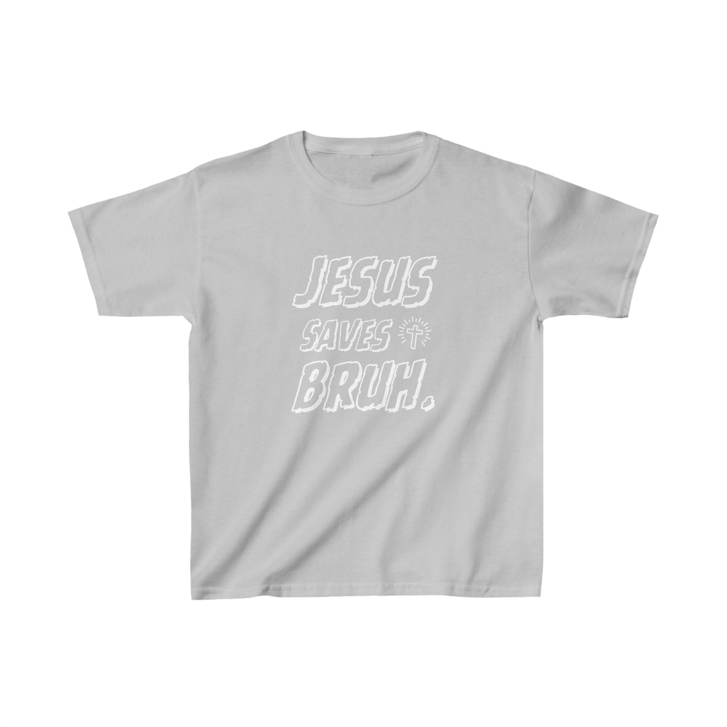 Jesus Saves Bruh Boy's Tshirt (White Logo) - Sweet Baby Jeez Teez