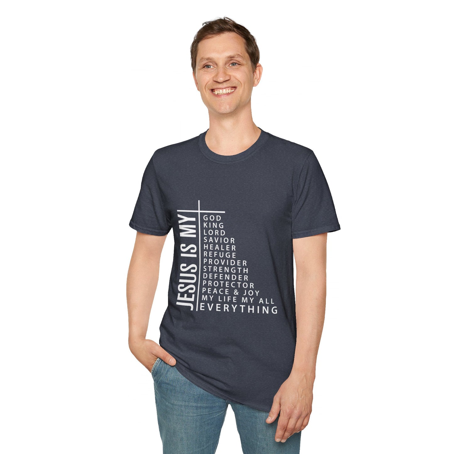 Jesus is My Men's Tshirt (White Logo)