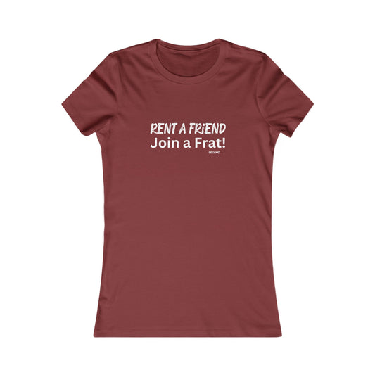 Rent a Friend Women's Fitted Tshirt (AGGIE - White Logo)