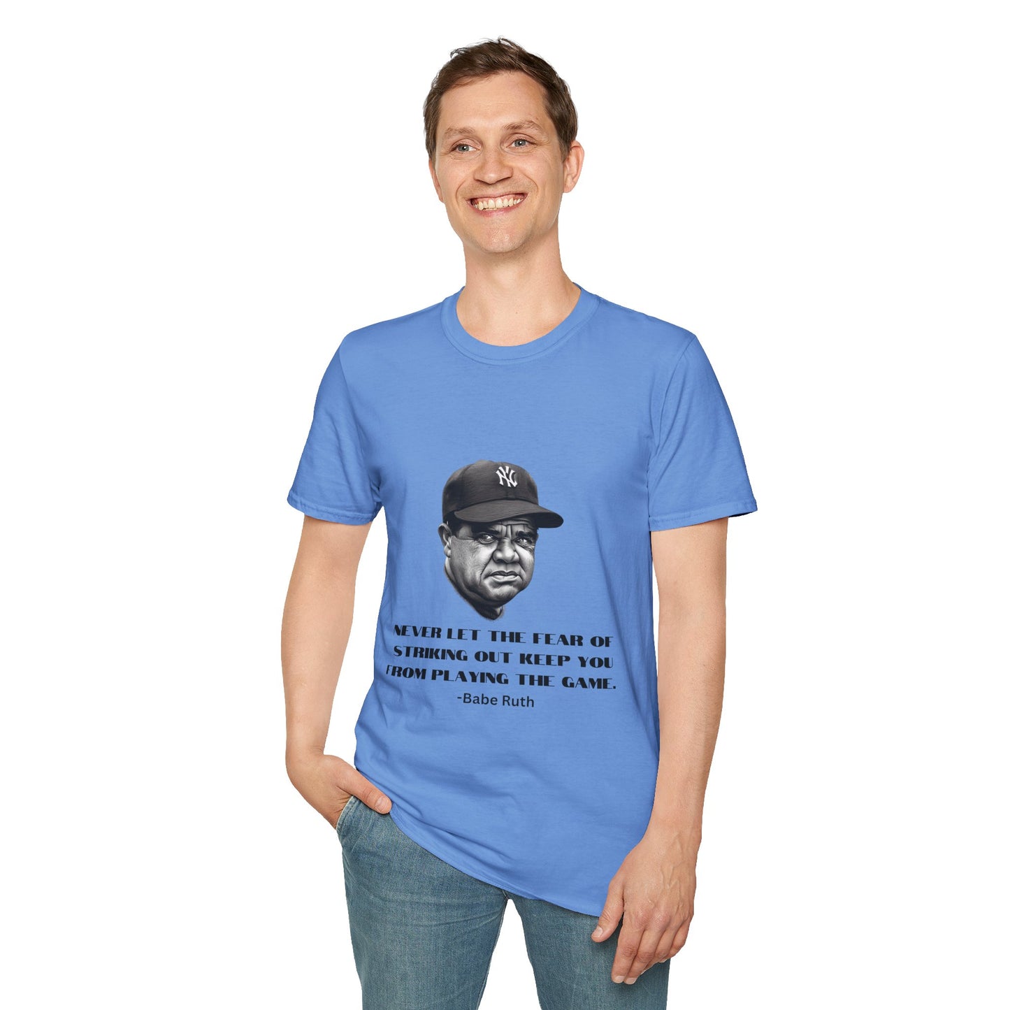 Strike Out Babe Ruth Men's Tshirt (IW Grayscale Logo)