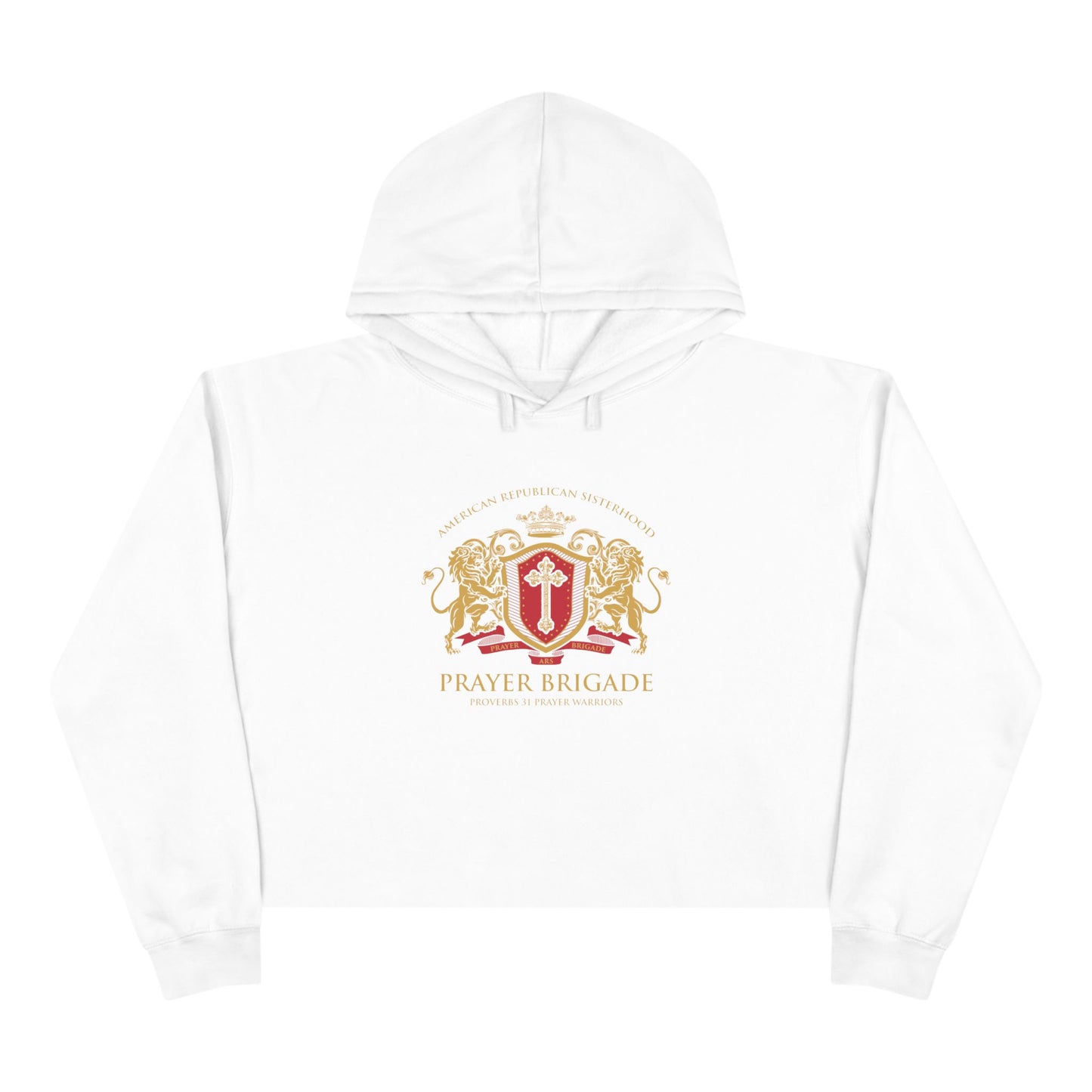 ARS Prayer Brigade Crop Hoodie (Gold/Red Logo)