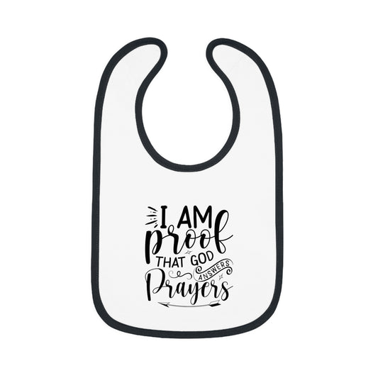 I am Proof Baby Contrast Trim Jersey Bib