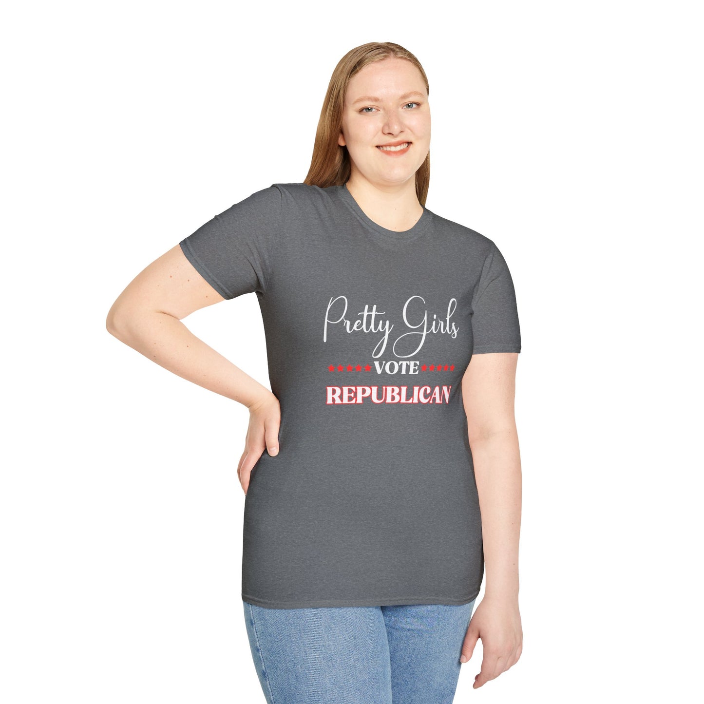 Pretty Girls Women's Relaxed/Plus Tshirt (White/Red Logo) - Sweet Baby Jeez Teez