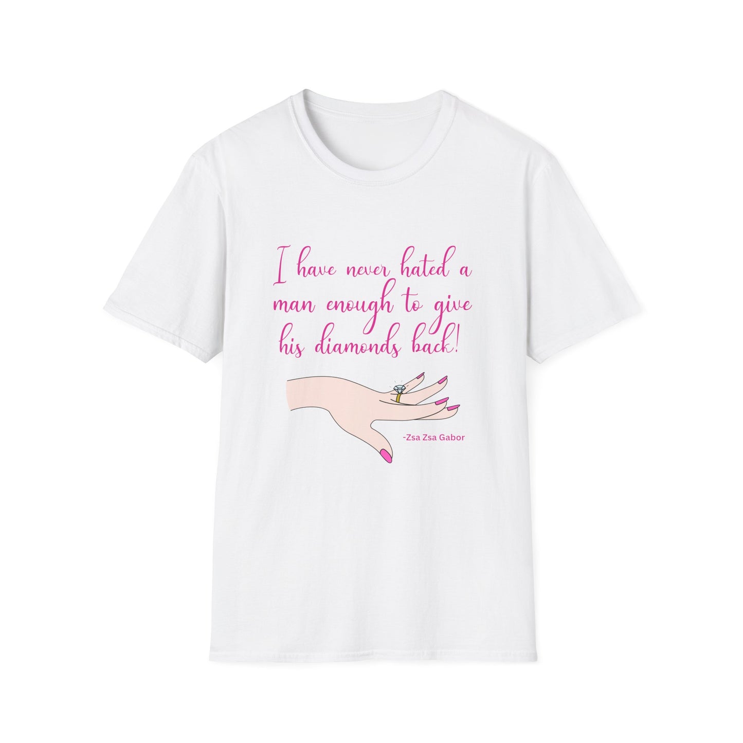 Gabor Diamonds Women's Relaxed/Plus Fit Tshirt (IW Pink Logo) - Sweet Baby Jeez Teez