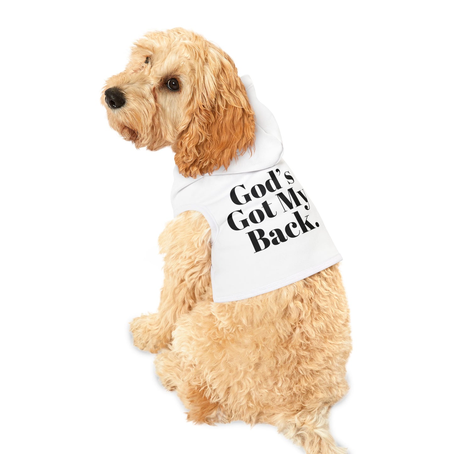 God's Got My Back Pet Hoodie (Black Logo)