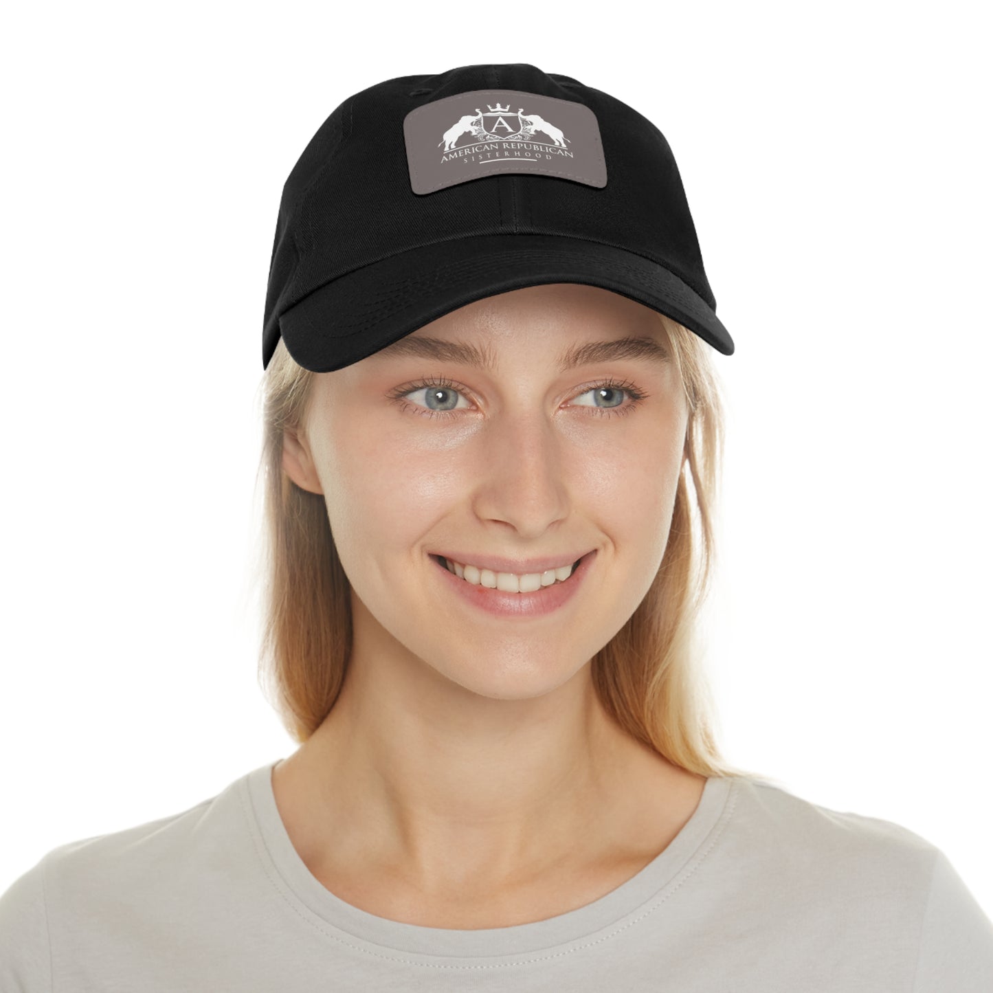 Women's Dad Hat with Leather Patch (ARS - White Logo) - Sweet Baby Jeez Teez