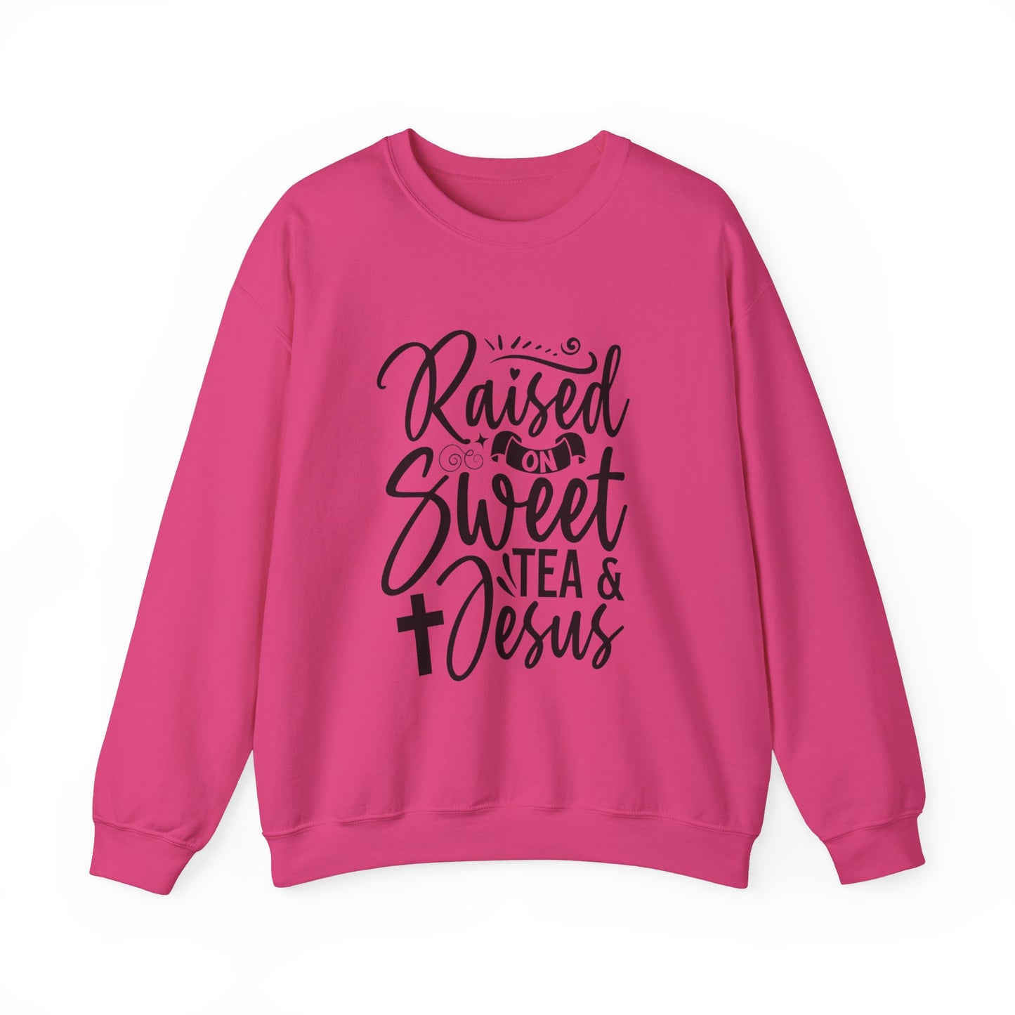 Sweet Tea and Jesus Women's Relaxed Sweatshirt (Black Logo)