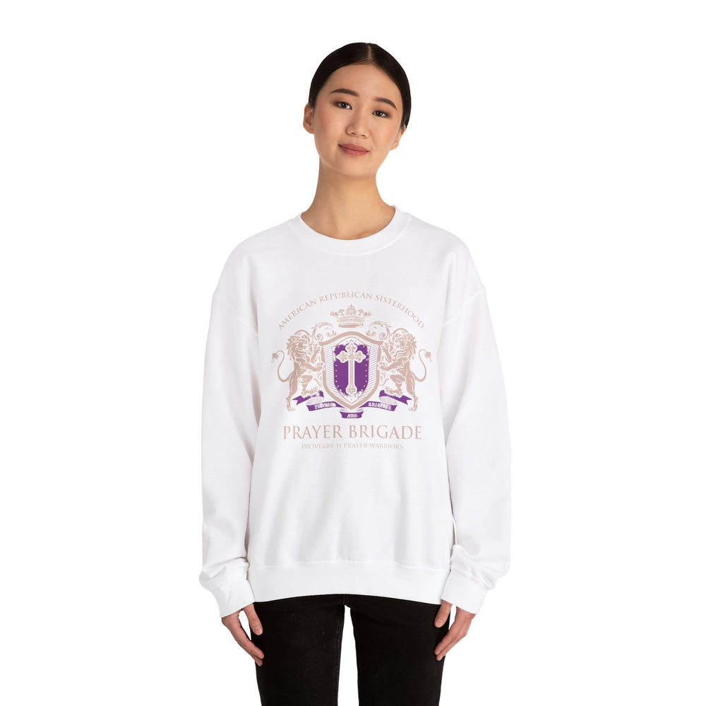 ARS Prayer Brigade Unisex Sweatshirt (Peach/Magenta Logo)