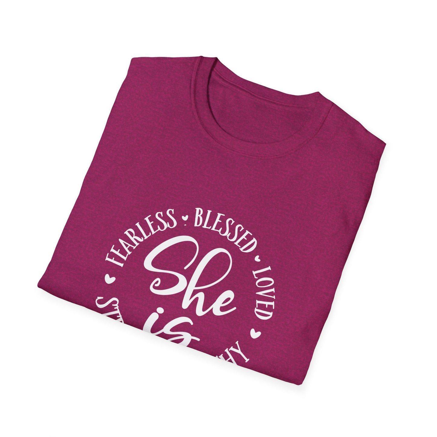 She Is Women's Relaxed/Plus Tshirt (White Logo)