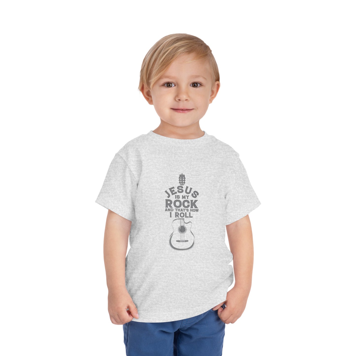 Jesus is My Rock Toddler Tshirt (Gray Logo)