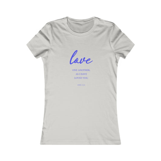 Love Women's Fitted Tshirt (Cobalt Logo) - Sweet Baby Jeez Teez