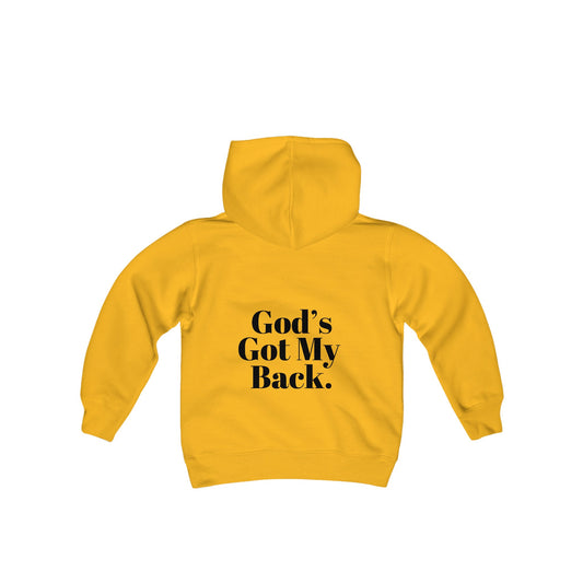 God's Got My Back Boy's Hoodie (Black Logo - Back)