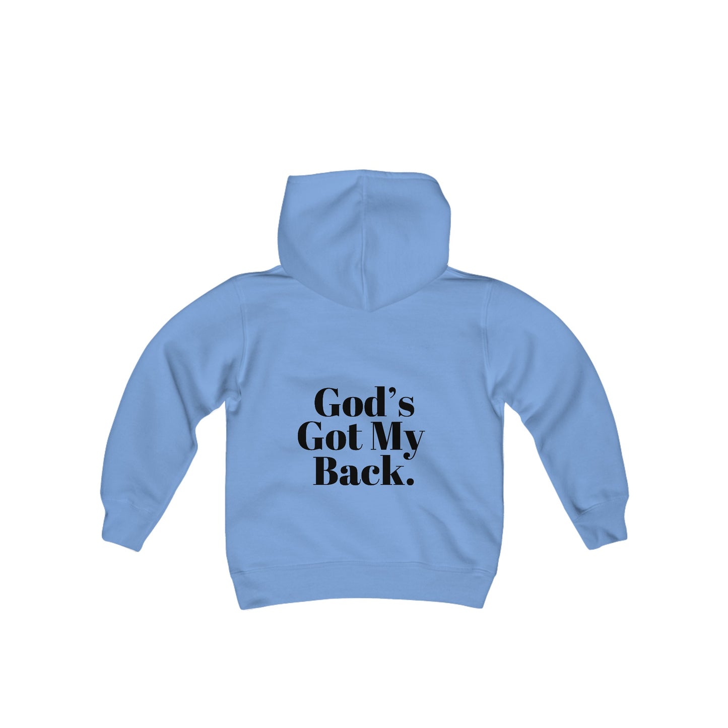 God's Got My Back Boys Hoodie (Black Logo - Back)