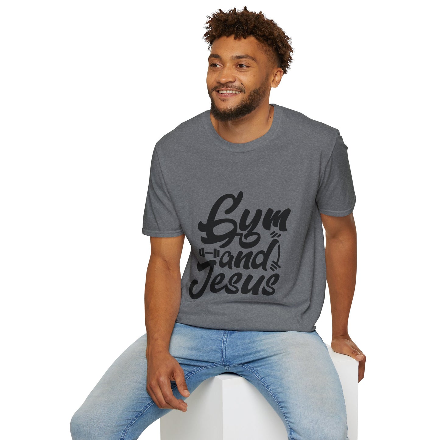 Gym and Jesus Men's Tshirt (Black Logo)
