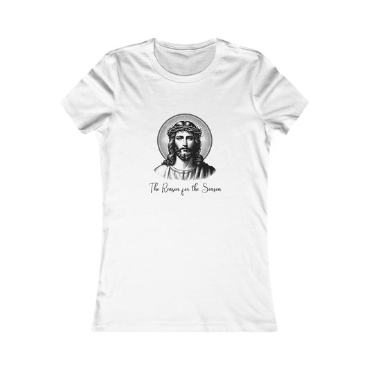 Reason for the Season Women's Fitted Tshirt (Black Logo) - Sweet Baby Jeez Teez