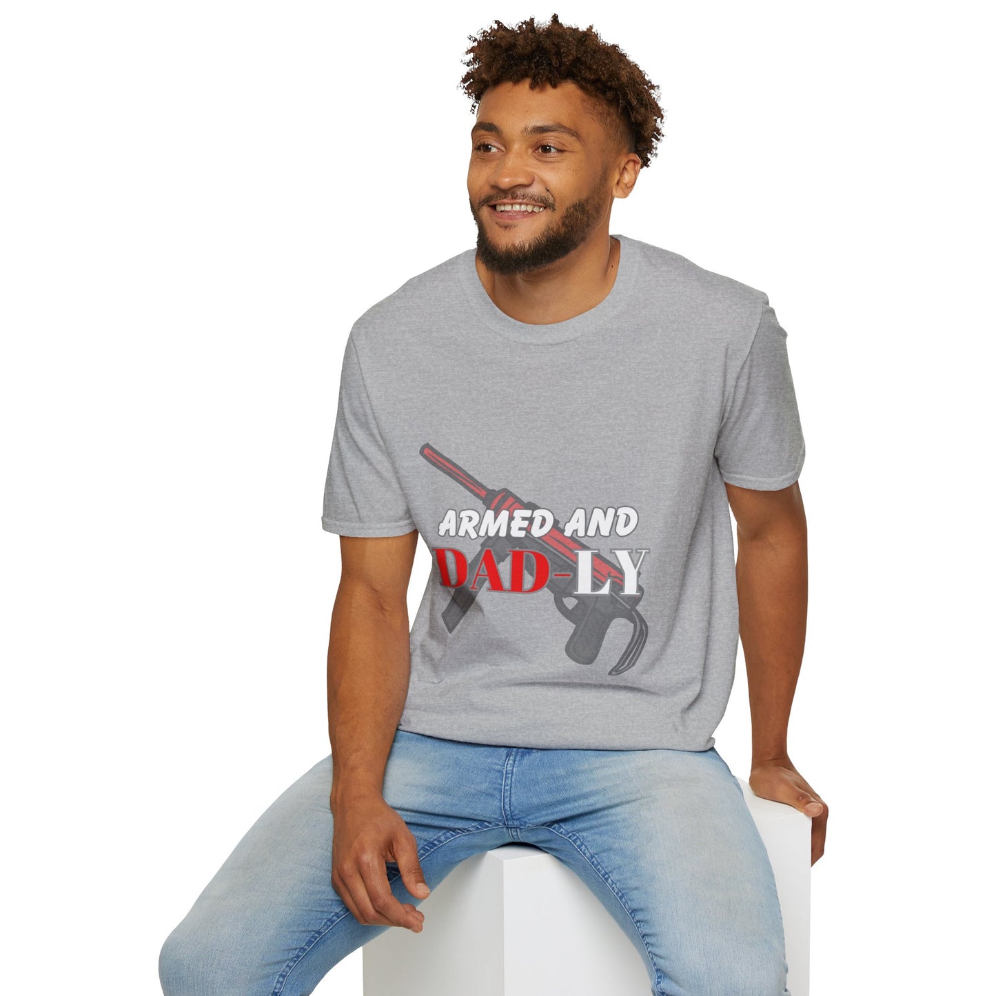 Armed and Dad-ly Men's Tshirt - Sweet Baby Jeez Teez