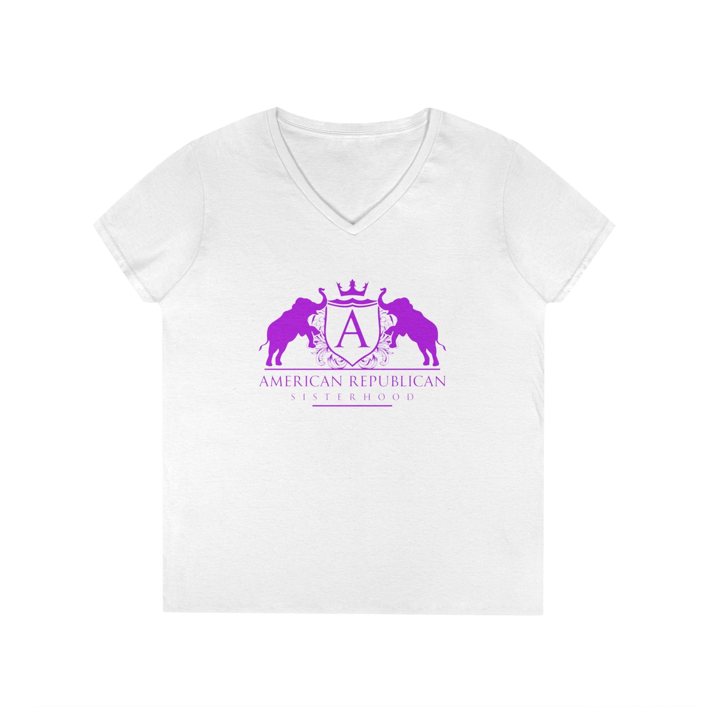 ARS Logo Women's  V-Neck T-Shirt (ARS - Hot Pink Logo)