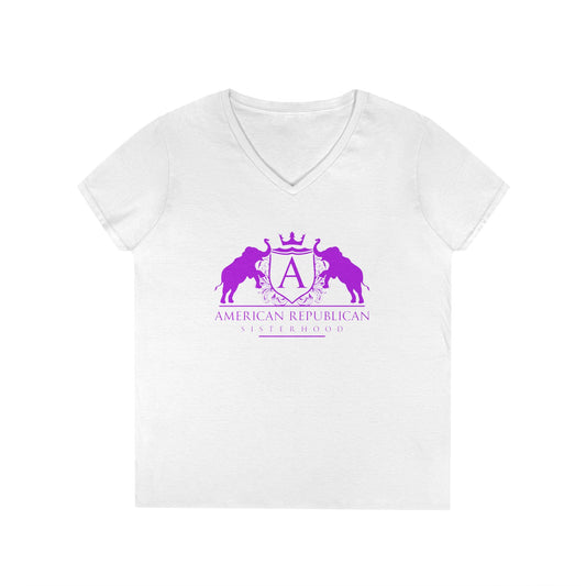 ARS Logo Women's  V-Neck T-Shirt (ARS - Hot Pink Logo)