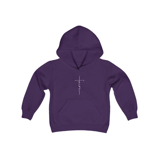 Cross Made From Faith Girl's Hoodie (White Logo) - Sweet Baby Jeez Teez