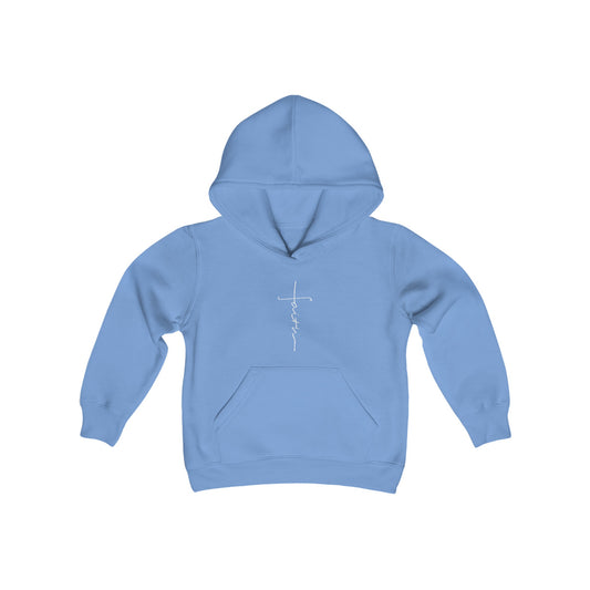 Cross Made From Faith Girl's Hoodie (White Logo) - Sweet Baby Jeez Teez