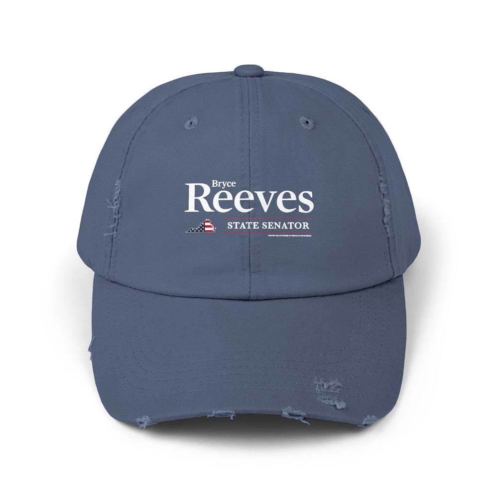 Senator Bryce Reeves Unisex Distressed Cap (White Logo) - Sweet Baby Jeez Teez