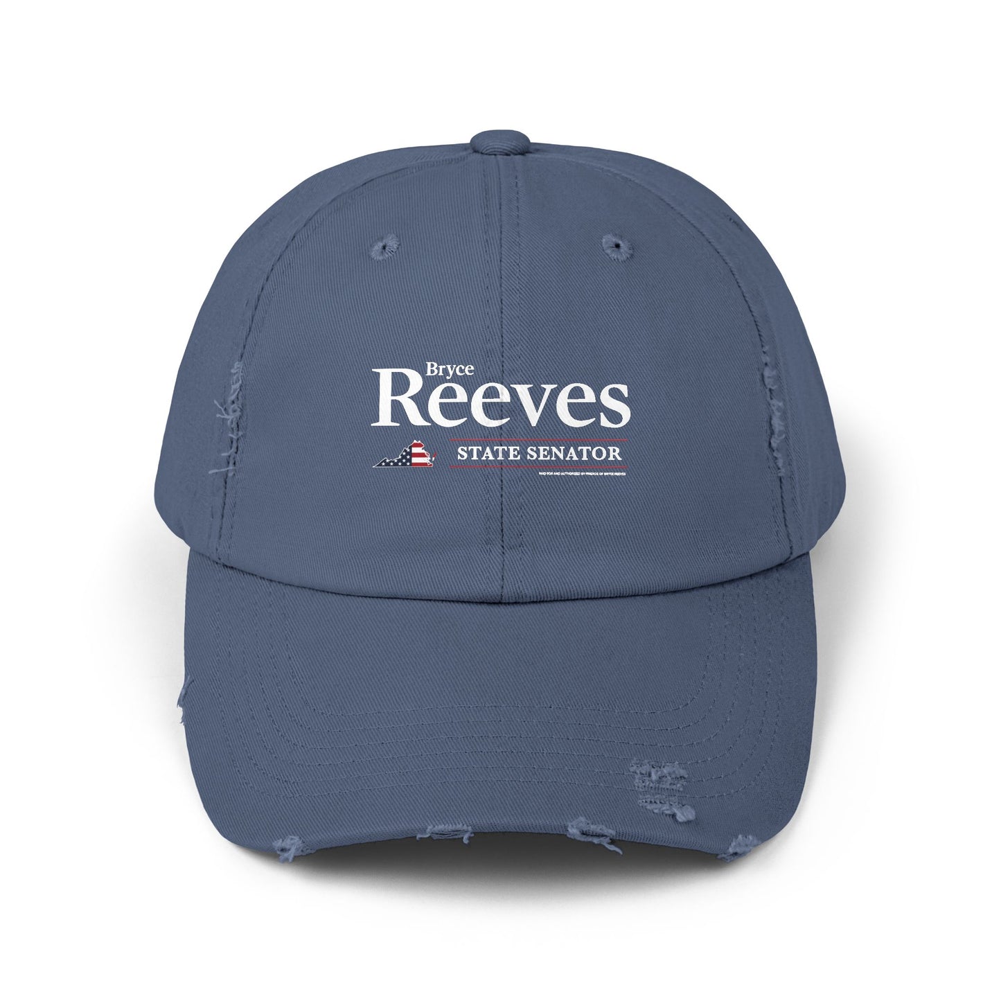 Senator Bryce Reeves Unisex Distressed Cap (White Logo) - Sweet Baby Jeez Teez