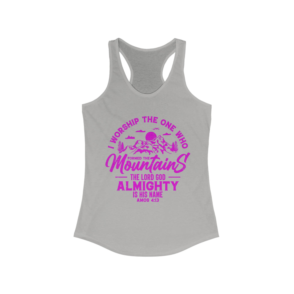 Mountains Women's Racerback Tank (Hot Pink Logo) - Sweet Baby Jeez Teez