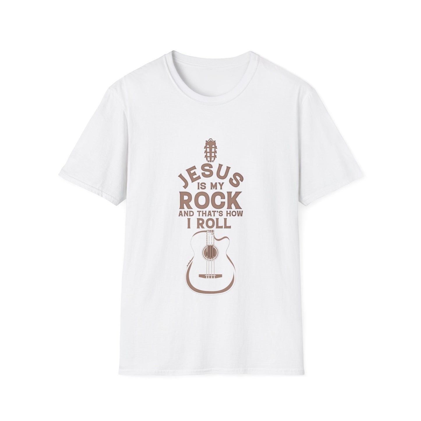 Jesus is My Rock Mens Tshirt (Tan Logo)
