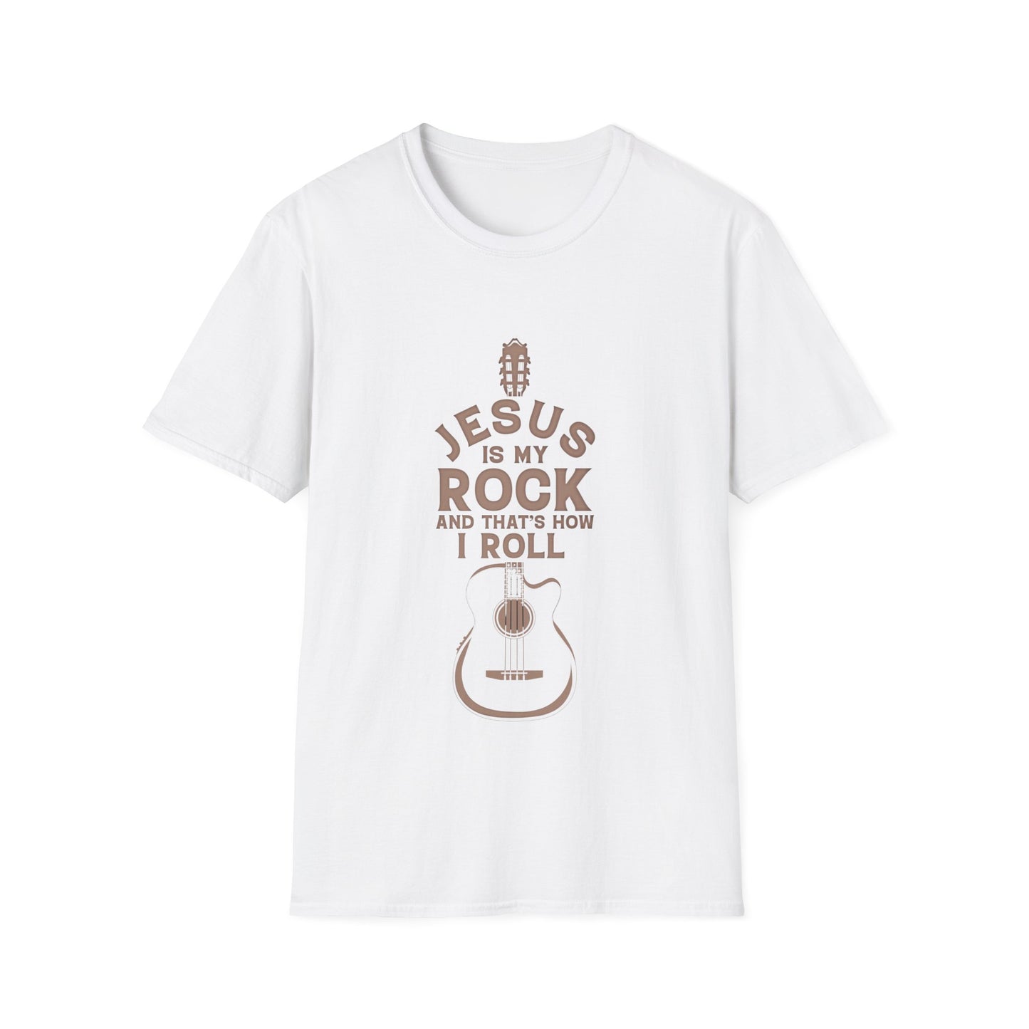 Jesus is My Rock Mens Tshirt (Tan Logo) - Sweet Baby Jeez Teez