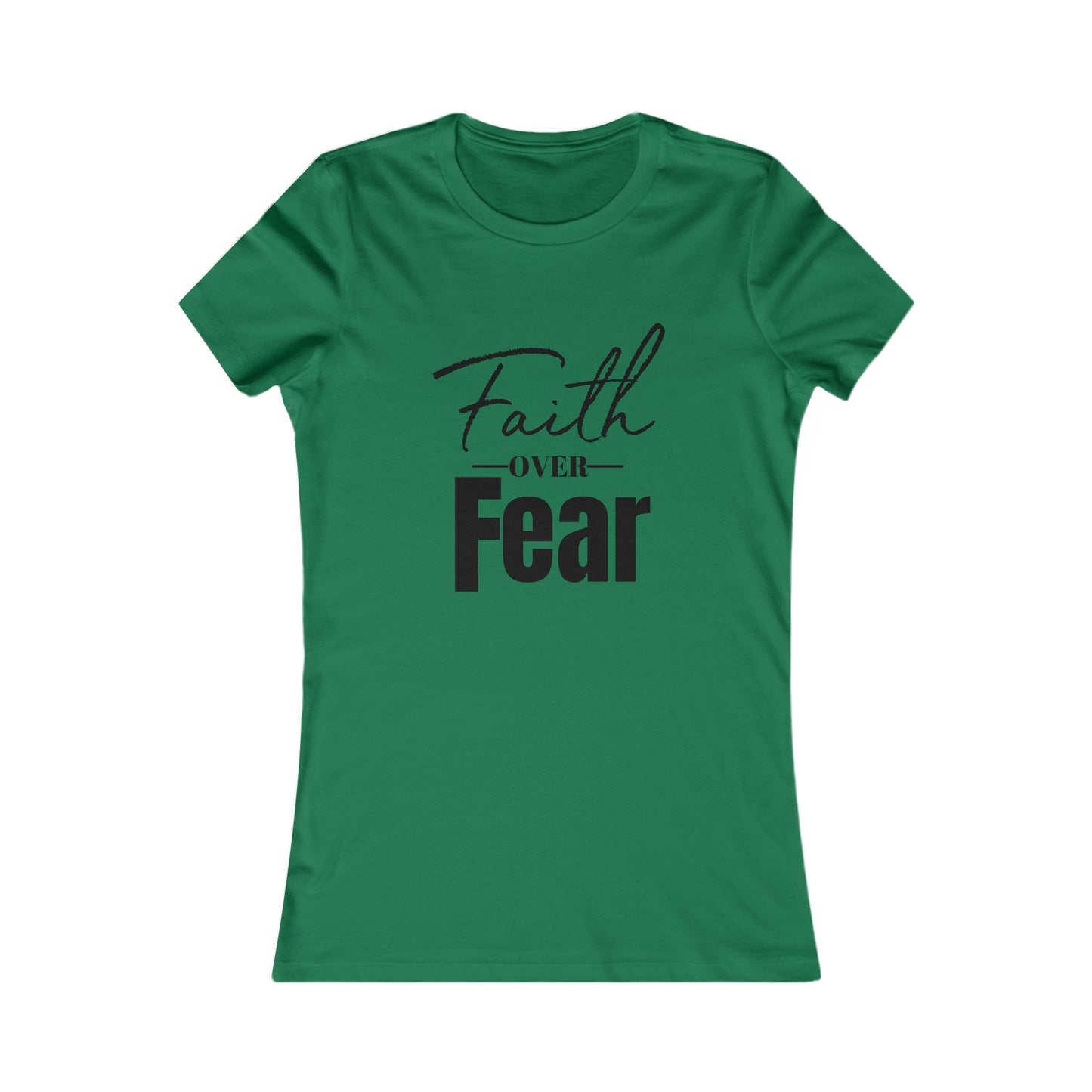 Faith Over Fear Women's Fitted Tshirt (Black Logo)