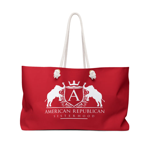 ARS Red Weekender Bag (White Logo)