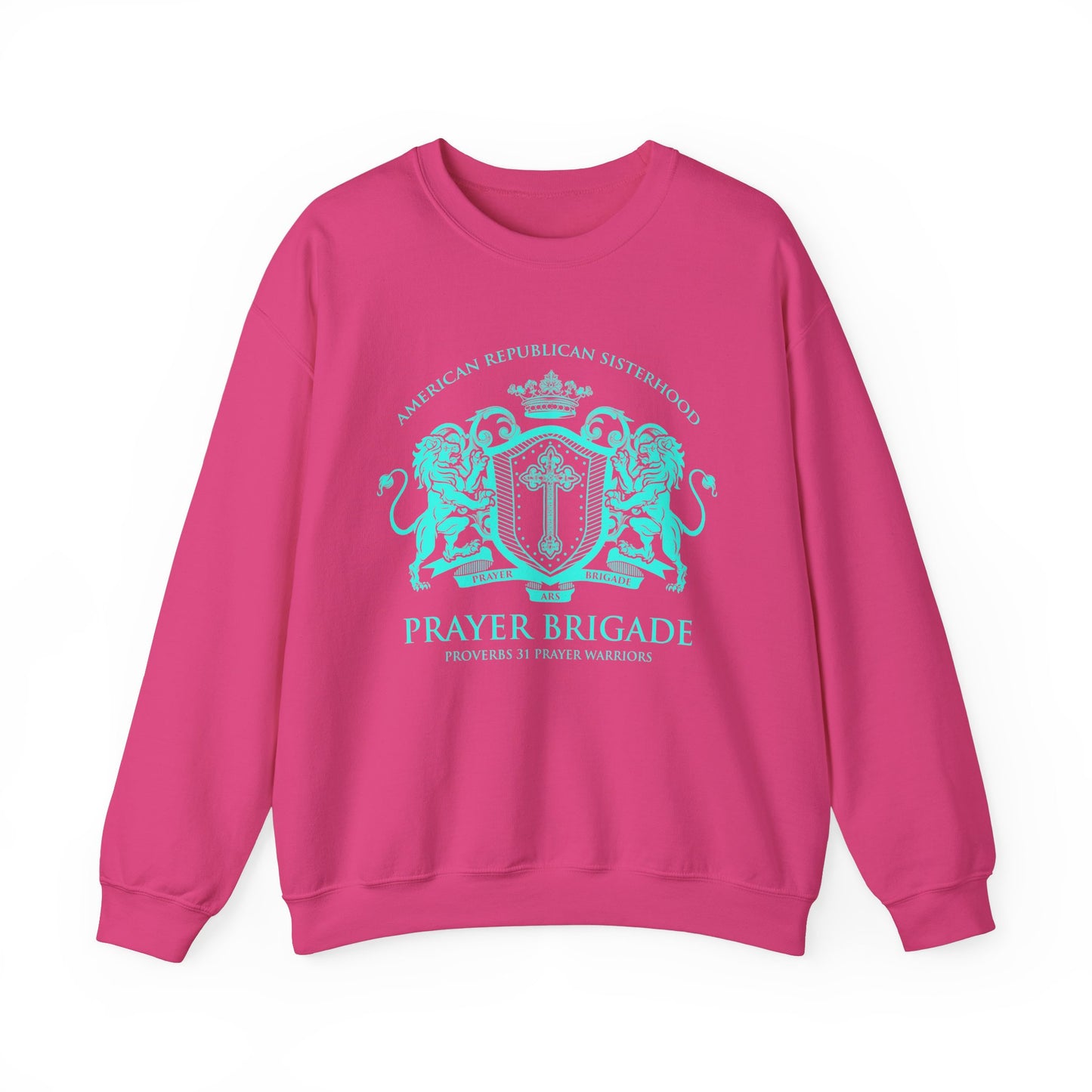 ARS Prayer Brigade Unisex Sweatshirt (Purple with Aqua Logo)