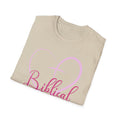 Biblical Babe Women's Relaxed/Plus Tshirt (Pink Heart Logo) - Sweet Baby Jeez Teez