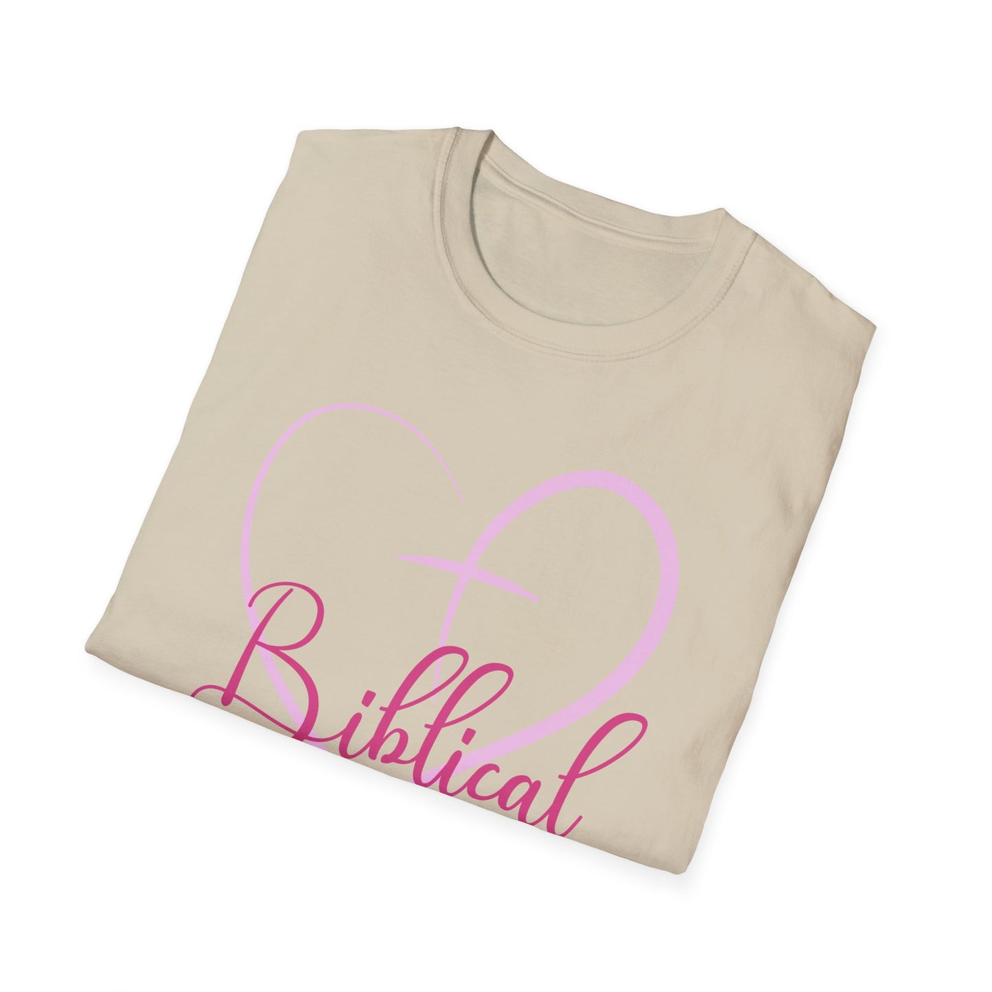 Biblical Babe Women's Relaxed/Plus Tshirt (Pink Heart Logo) - Sweet Baby Jeez Teez