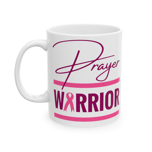 Breast Cancer Prayer Warrior Ceramic Mug, (11oz, 15oz)