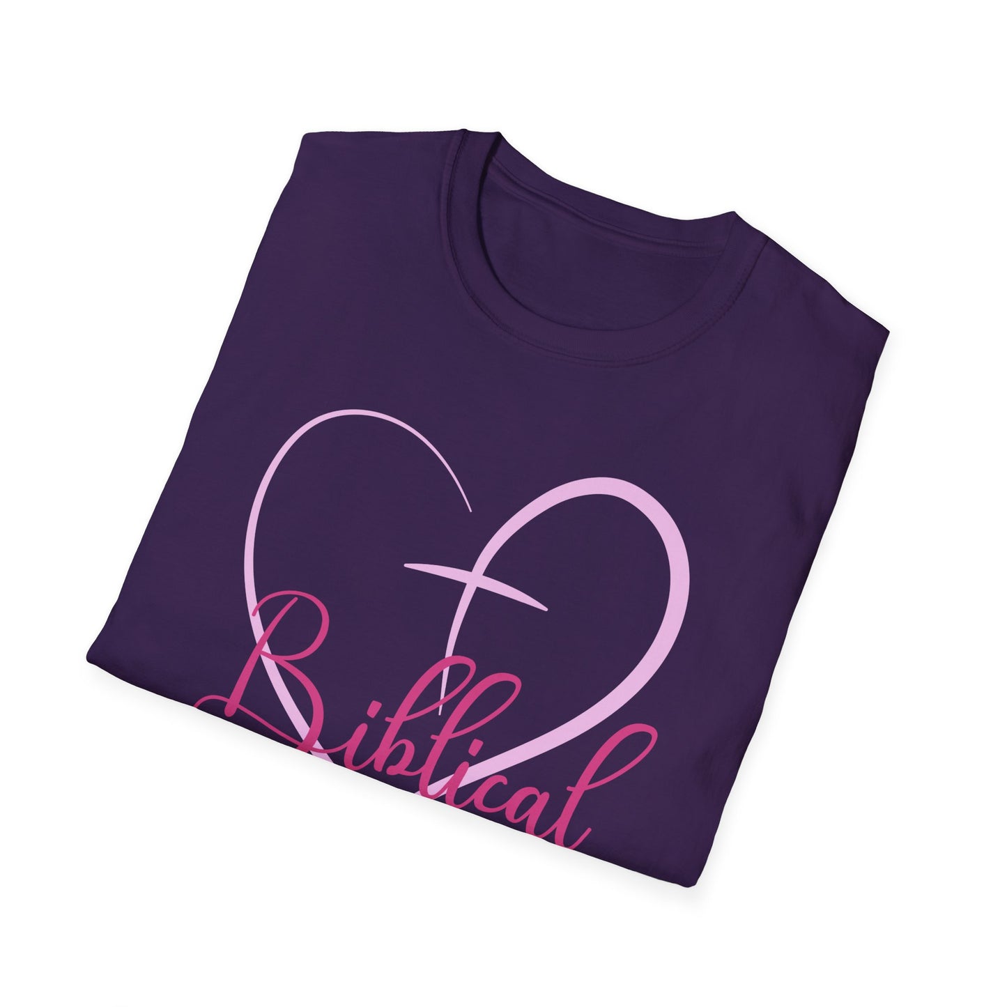 Biblical Babe Women's Relaxed/Plus Tshirt (Pink Heart Logo) - Sweet Baby Jeez Teez