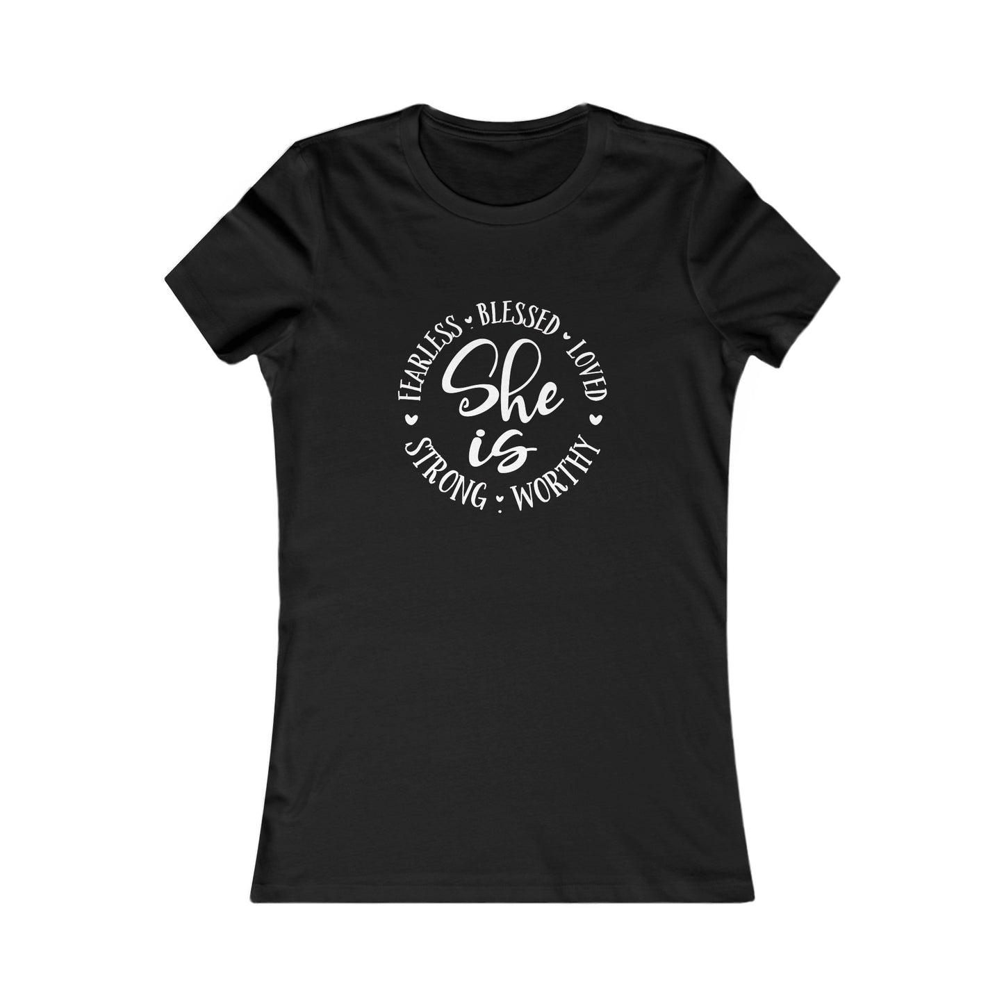 She Is Women's Fitted Tshirt (White Logo)