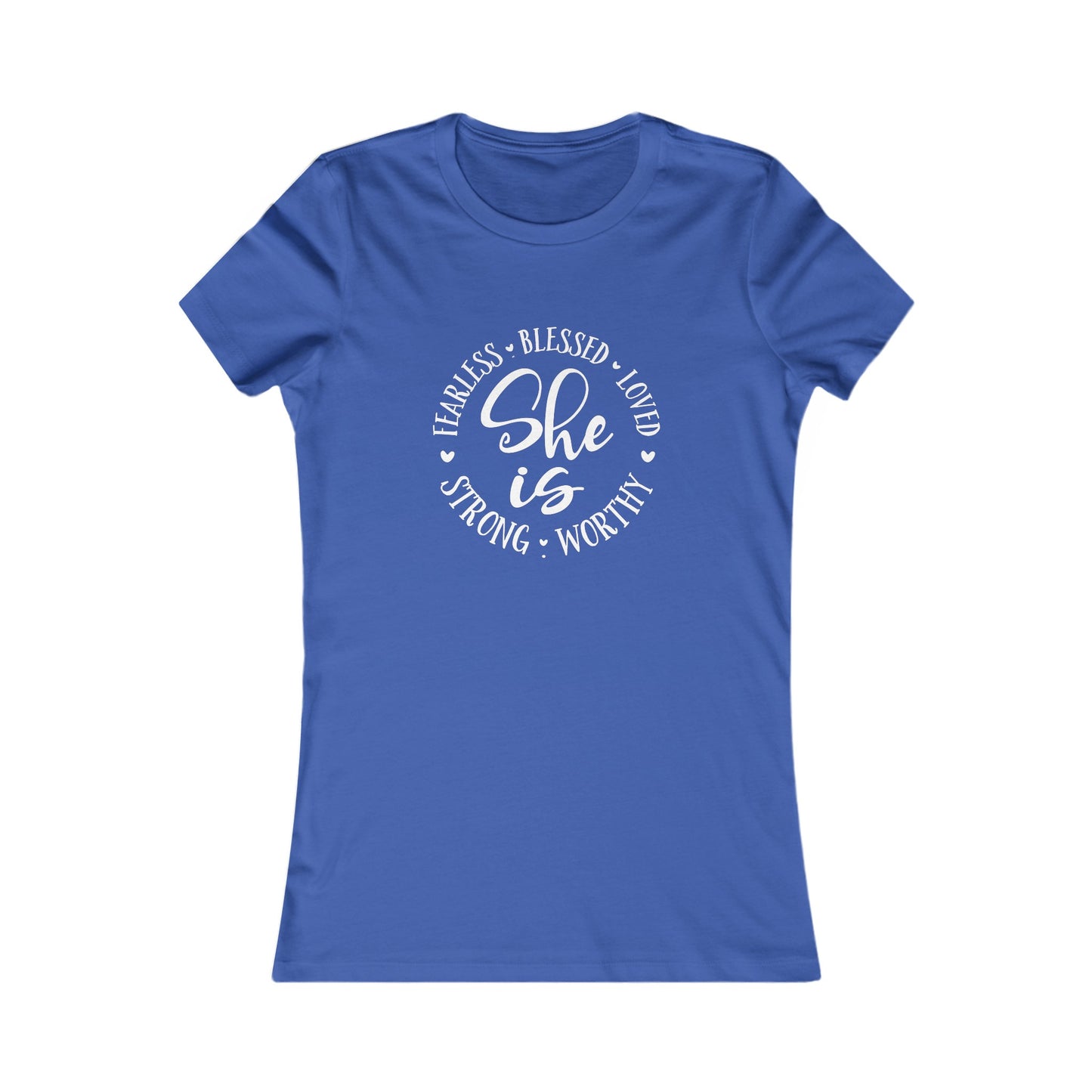 She Is Women's Fitted Tshirt (White Logo)