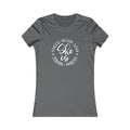 She Is Women's Fitted Tshirt (White Logo)