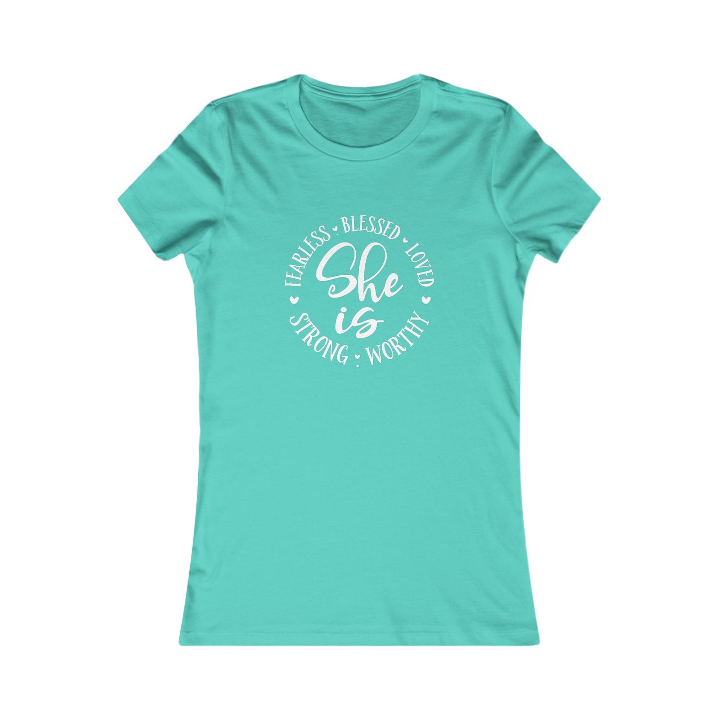 She Is Women's Fitted Tshirt (White Logo)