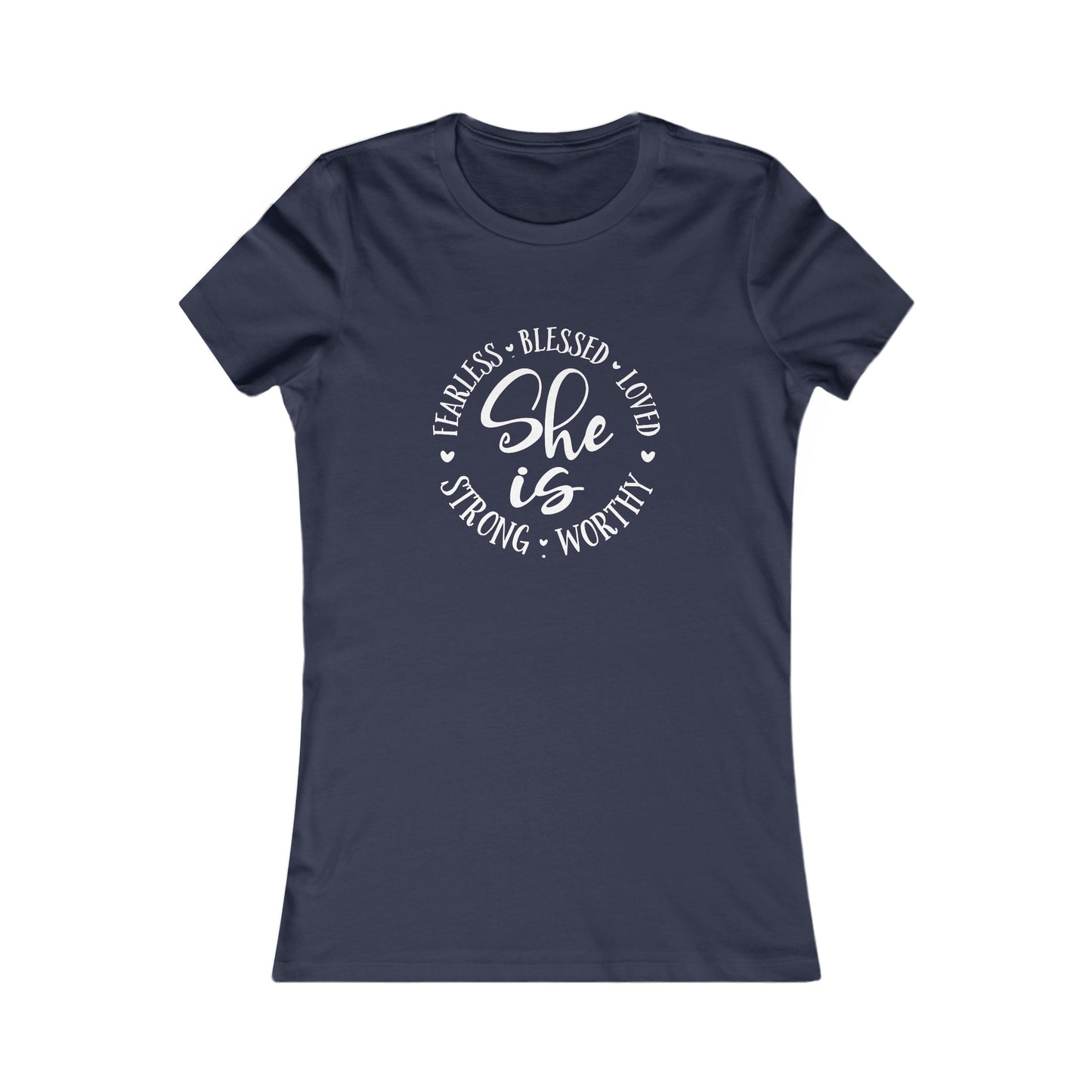 She Is Women's Fitted Tshirt (White Logo)