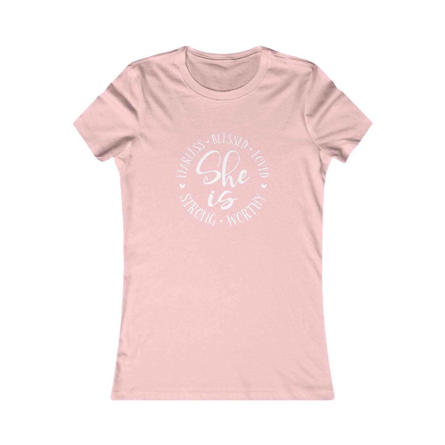 She Is Women's Fitted Tshirt (White Logo)