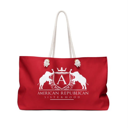 ARS Red Weekender Bag (White Logo)