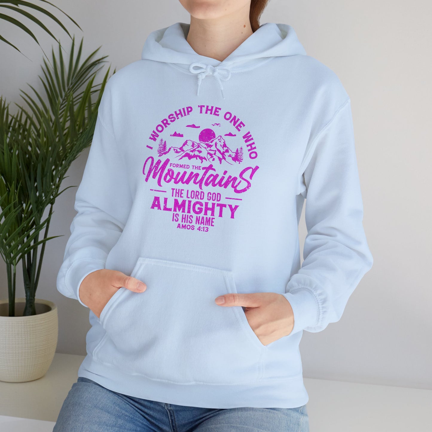 Mountains Women's Relaxed Hoodie (Hot Pink Logo) - Sweet Baby Jeez Teez